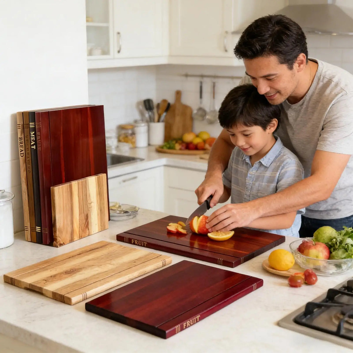 Acacia Bookshelf Cutting Board Collection