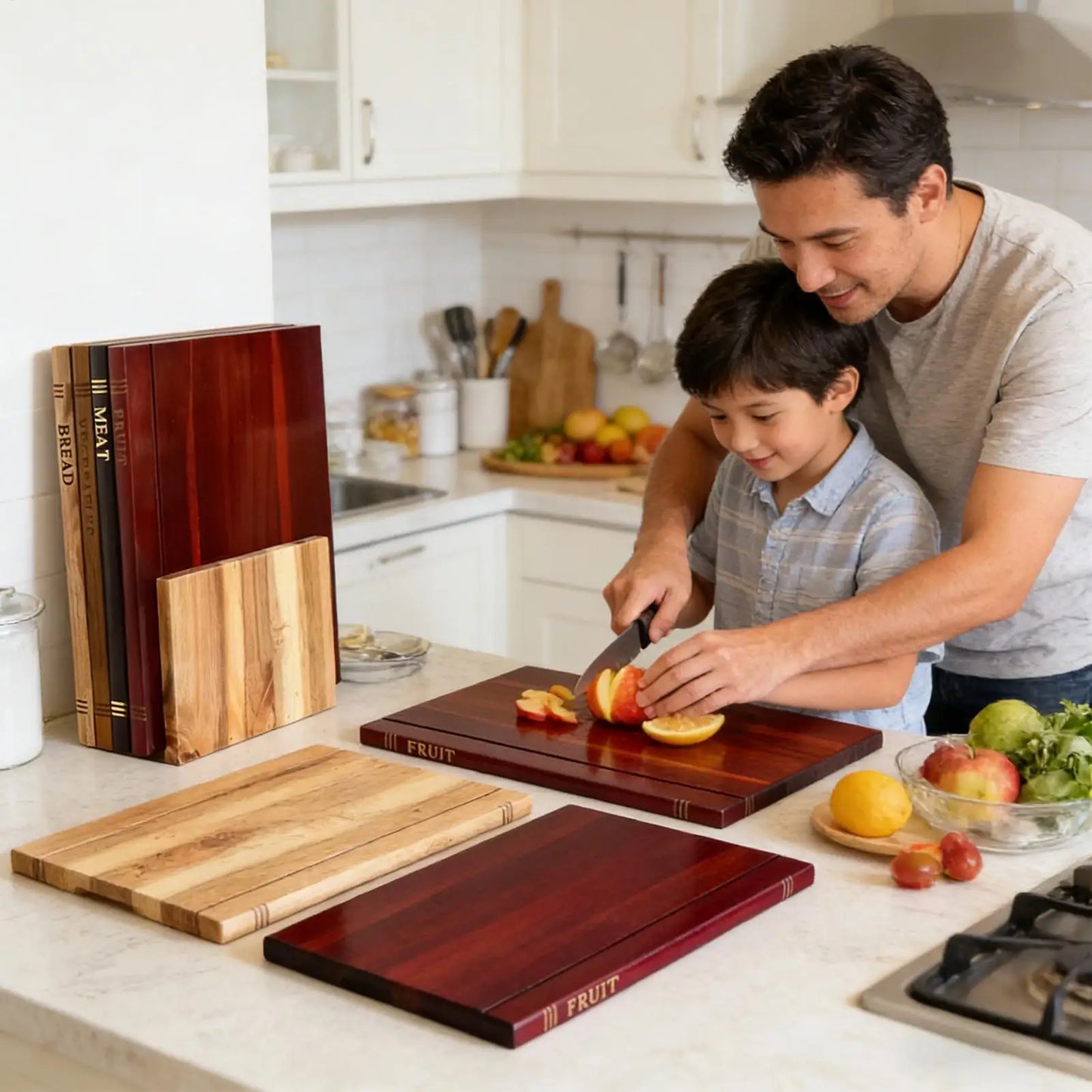 Acacia Bookshelf Cutting Board Collection